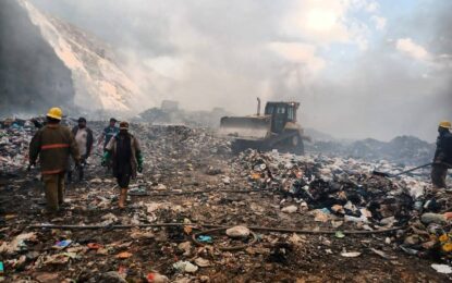 Sofocan incendio en 2 terrazas del Vertedero de San Josecito