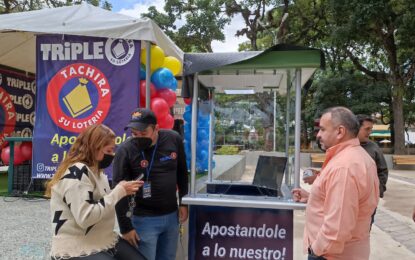 Lotería del Táchira relanza su Triple Táchira desde la Plaza los Mangos