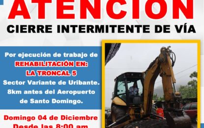 Cerraron de manera intermitente la Variante del Uribante en la Troncal 005