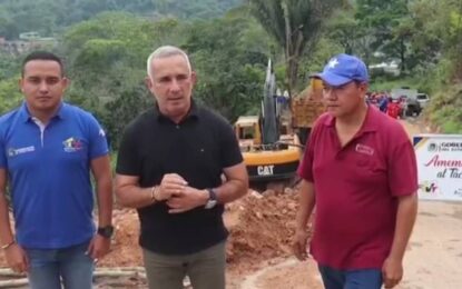 Gobernador Bernal inspeccionó trabajos de rehabilitación en la vía El Palmar de la Copé