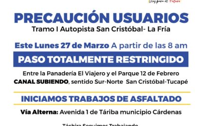 Inicia asfaltado en el canal subiendo del  tramo Sur -Norte de la Autopista