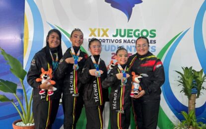 Táchira ganó medalla de plata en gimnasia rítmica en los Juegos Nacionales Estudiantiles 2025