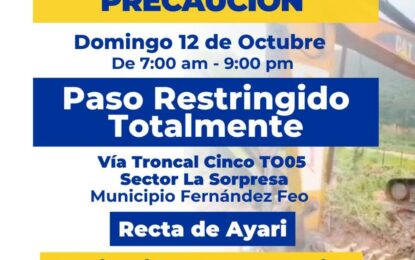 Continúa sustitución de sistemas de alcantarillas en la Troncal 05