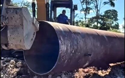 Instalada tubería en la zona La Sorpresa Recta de Ayarí